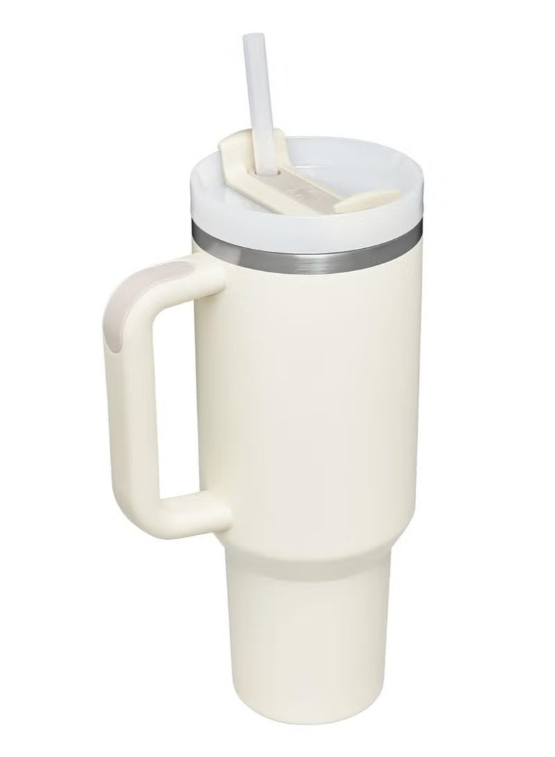 Stanley 40oz Quencher H20 Flowstate Stainless Steel Vacuum Insulated Tumbler with Lid and Straw for Water, Iced Tea or Coffee, Smoothie and More, Cream (White) - Image 2
